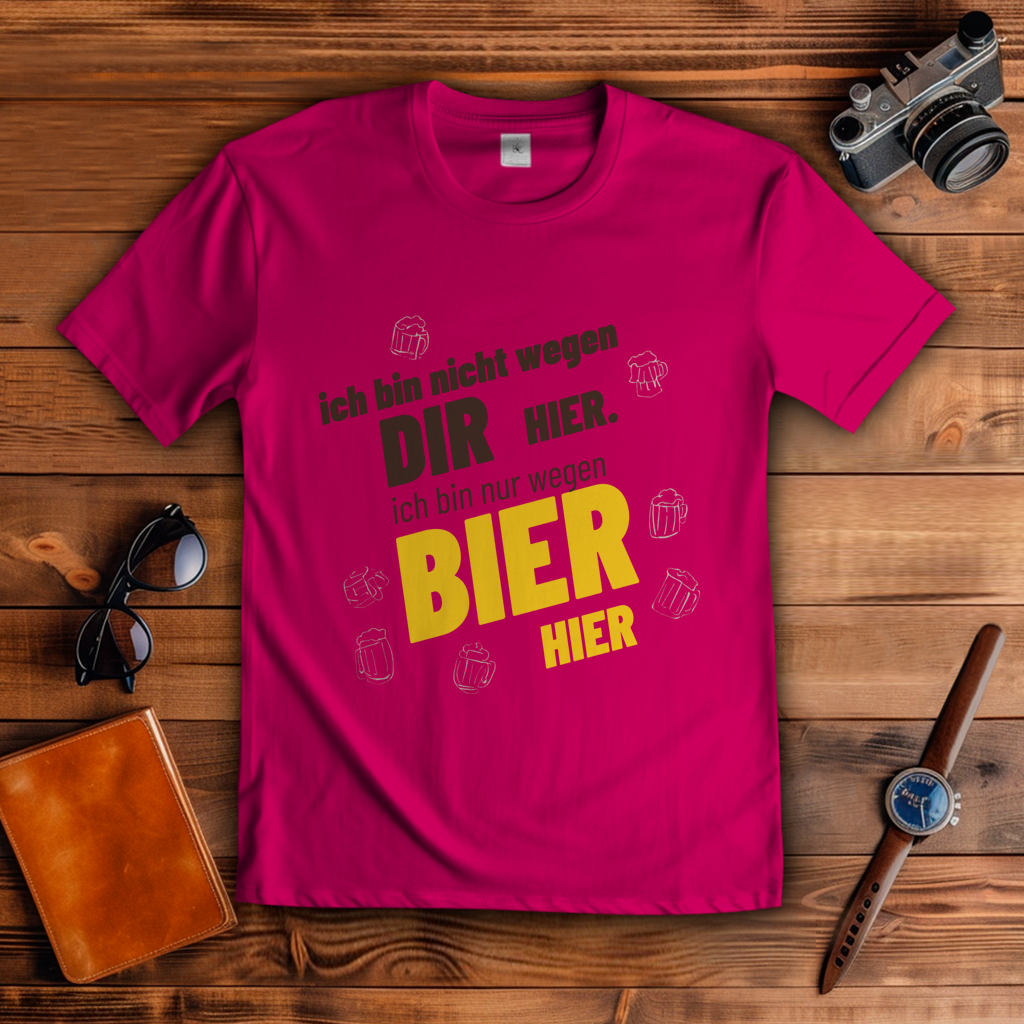 Herren T-Shirt wegen Bier hier
