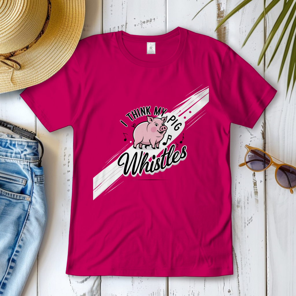 Damen T-Shirt mein Schwein pfeift