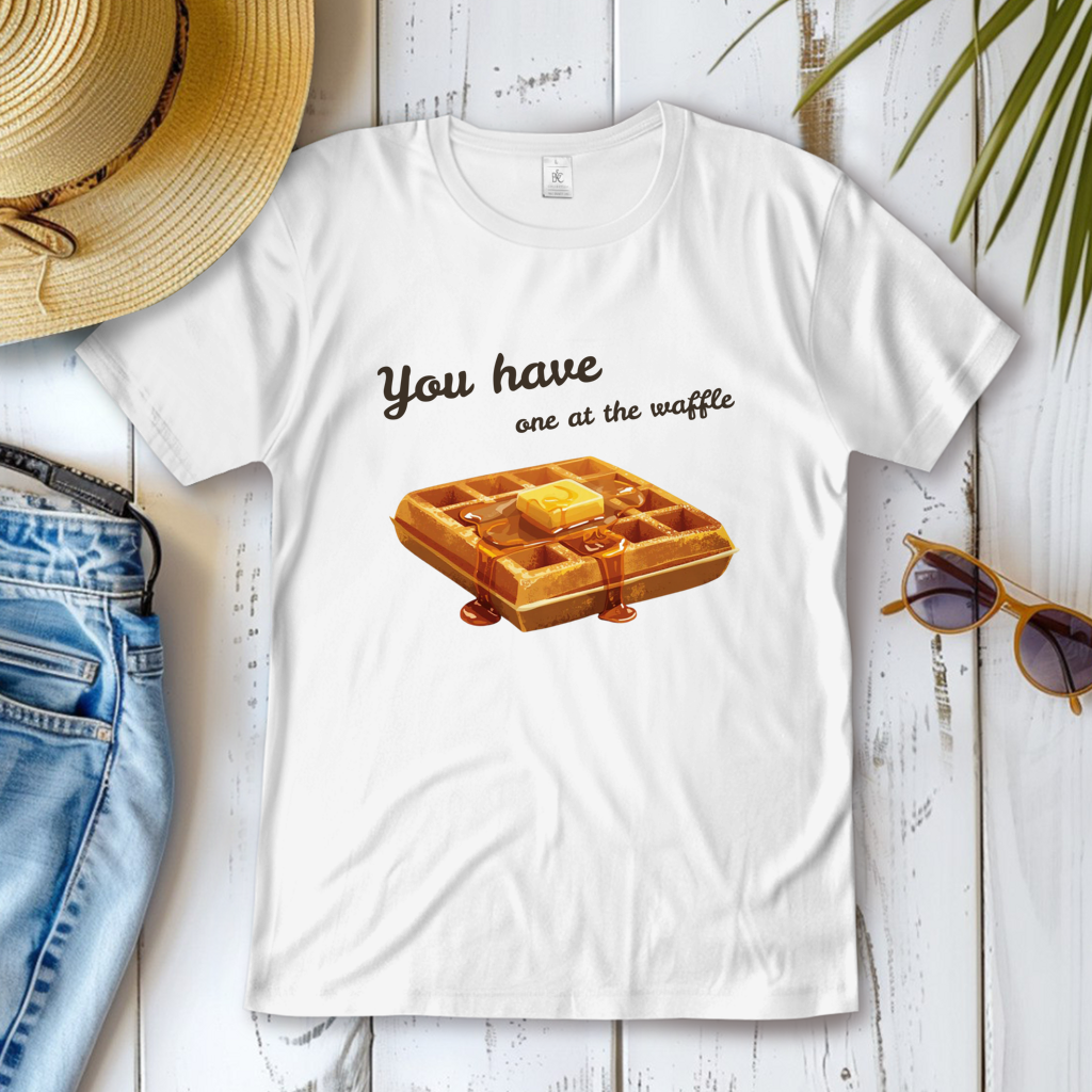 Damen T-Shirt du hast einen an der Waffel