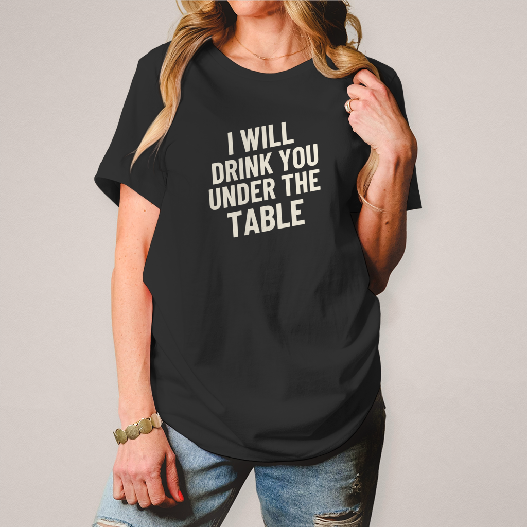 Damen T-Shirt drink ander the table