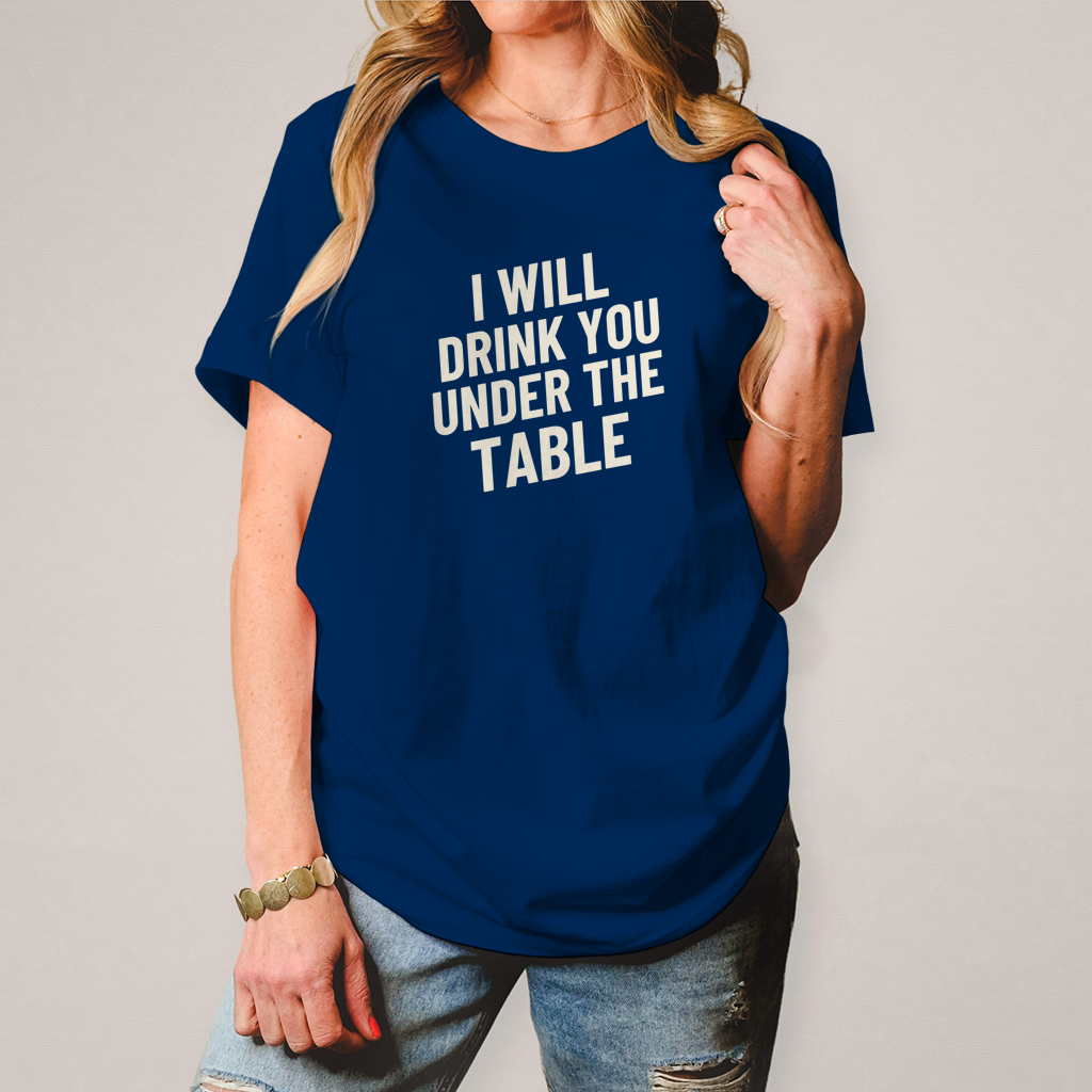 Damen T-Shirt drink ander the table