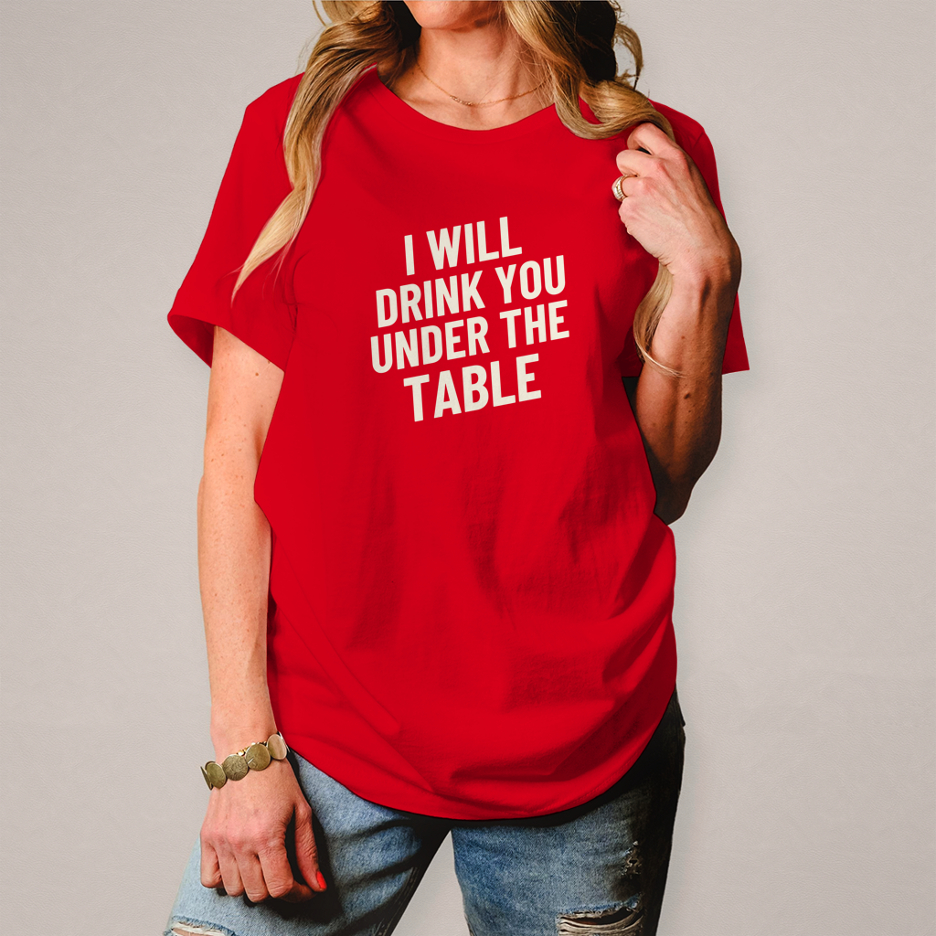 Damen T-Shirt drink ander the table