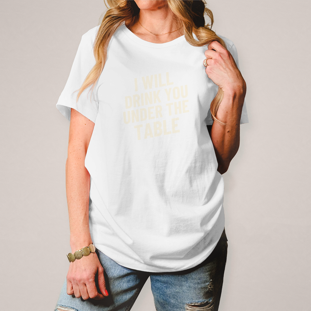 Damen T-Shirt drink ander the table