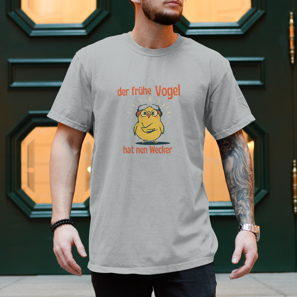Herren T-Shirt Der frühe Vogel 2