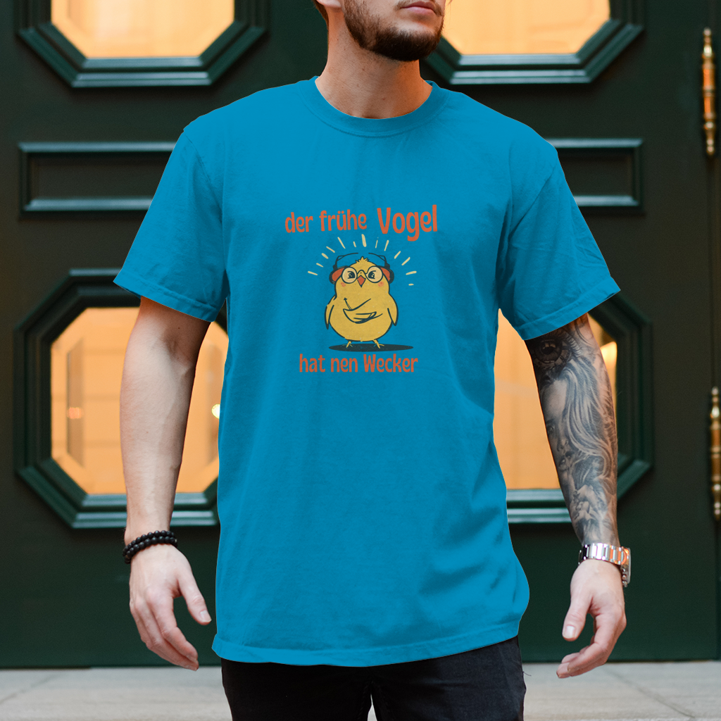 Herren T-Shirt Der frühe Vogel 2