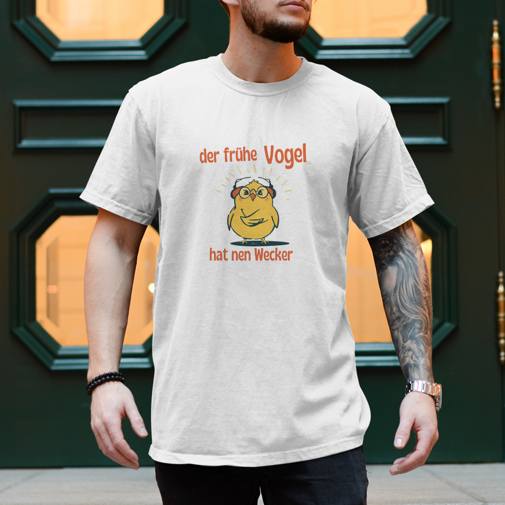 Herren T-Shirt Der frühe Vogel 2