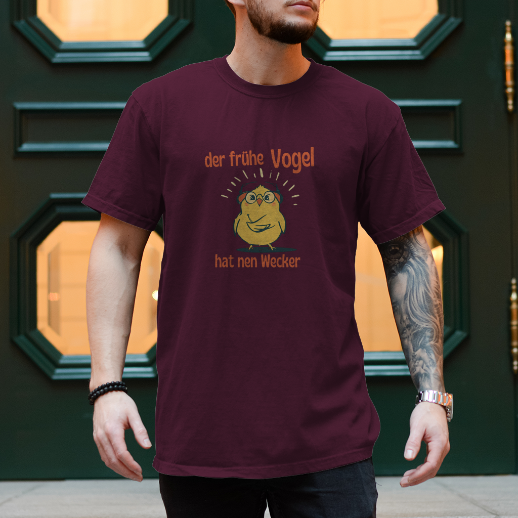 Herren T-Shirt Der frühe Vogel 2