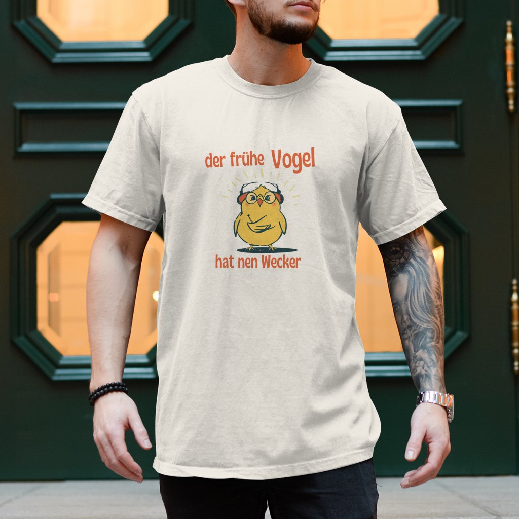 Herren T-Shirt Der frühe Vogel 2