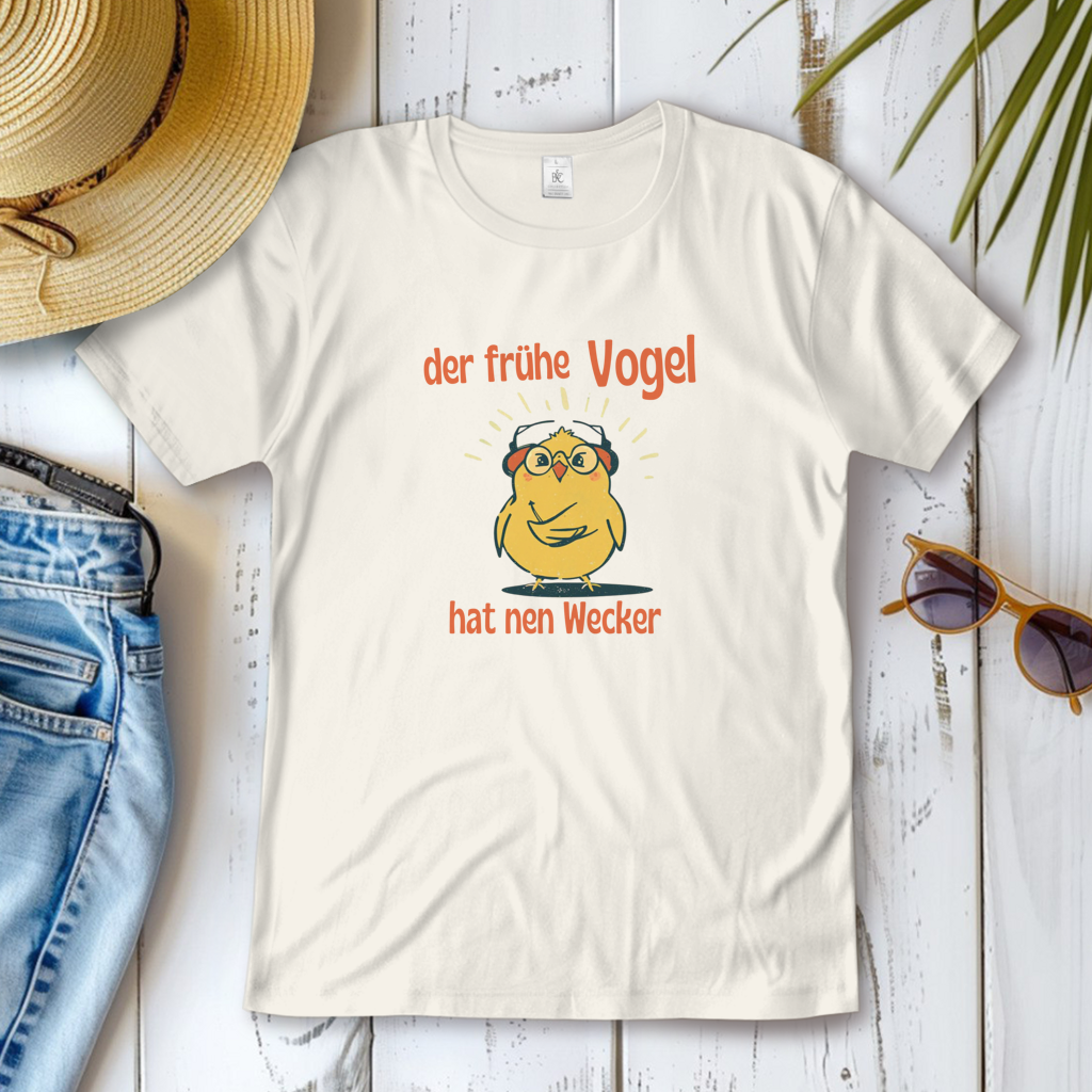 Damen T-Shirt Der frühe Vogel 2