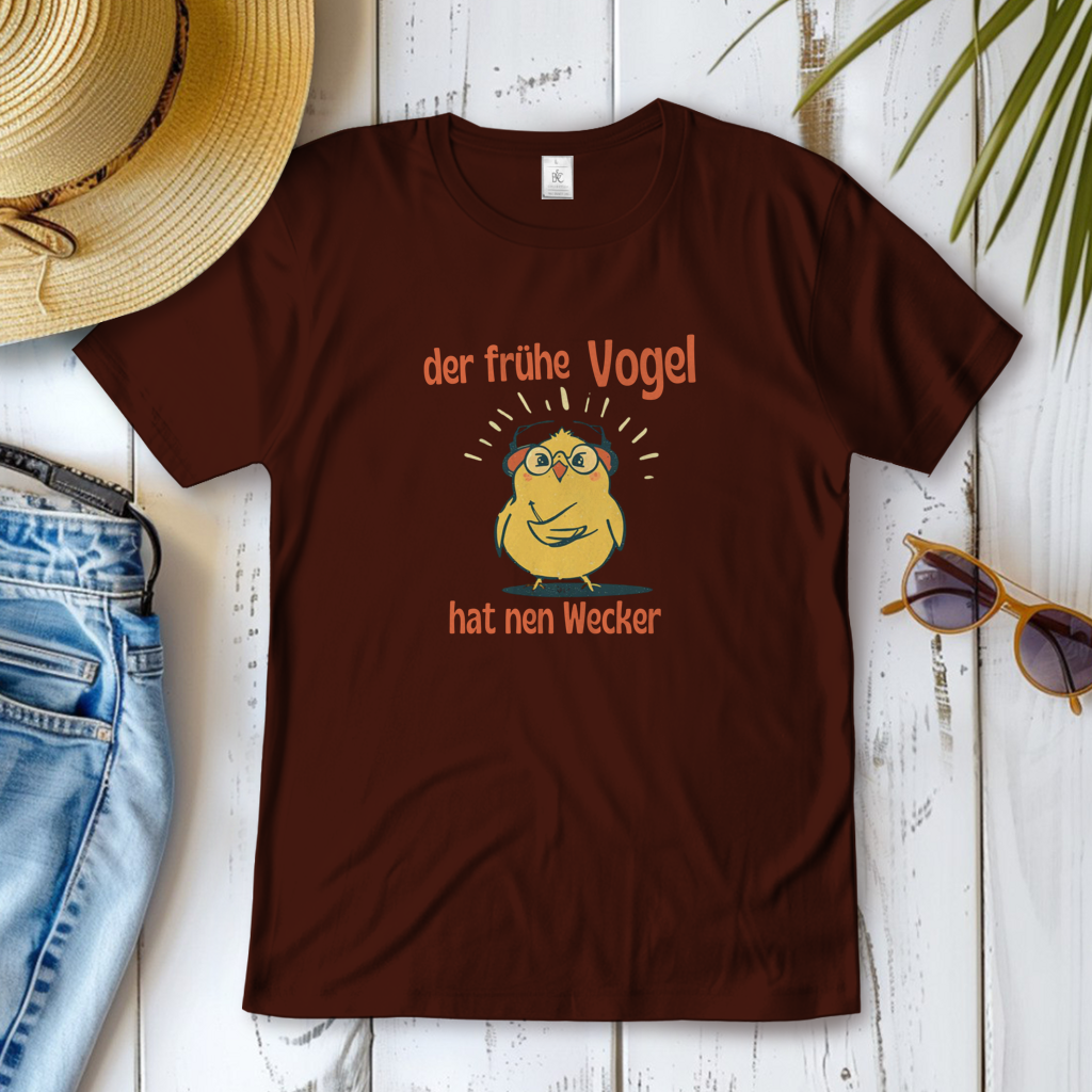 Damen T-Shirt Der frühe Vogel 2