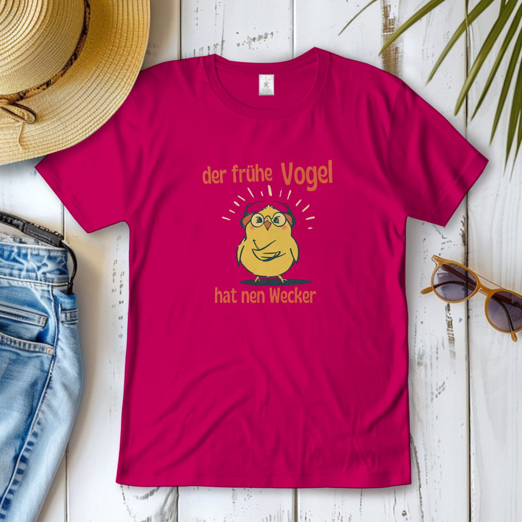 Damen T-Shirt Der frühe Vogel 2