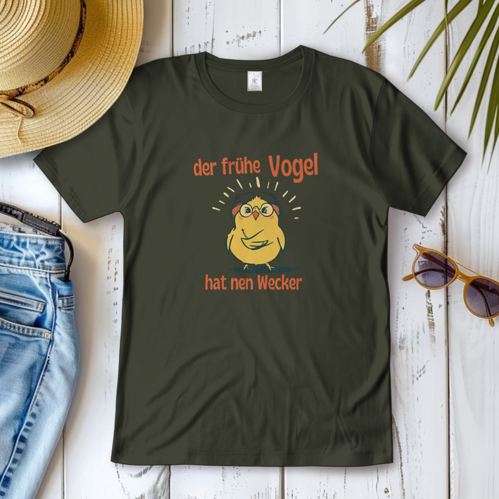 Damen T-Shirt Der frühe Vogel 2