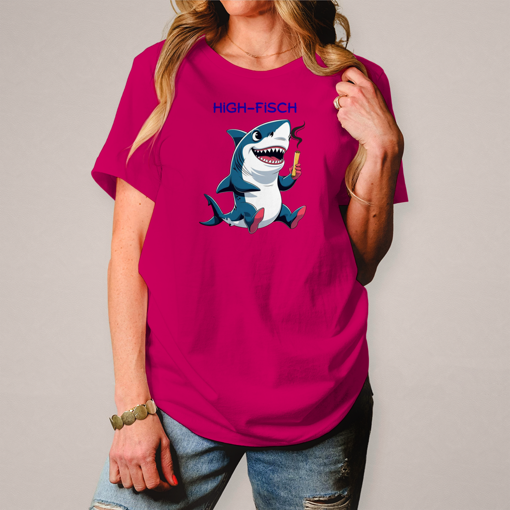 Damen T-Shirt high- fisch