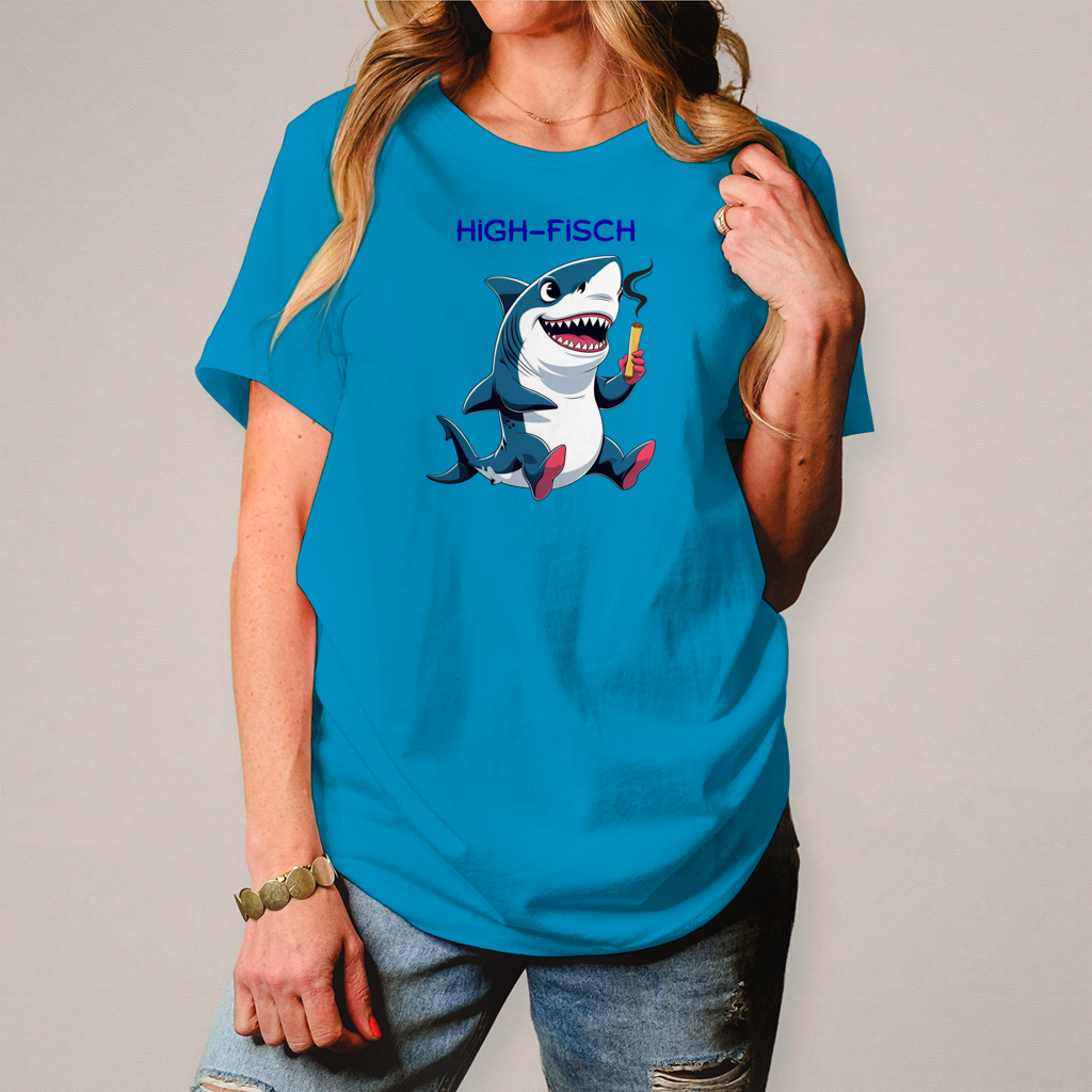 Damen T-Shirt high- fisch