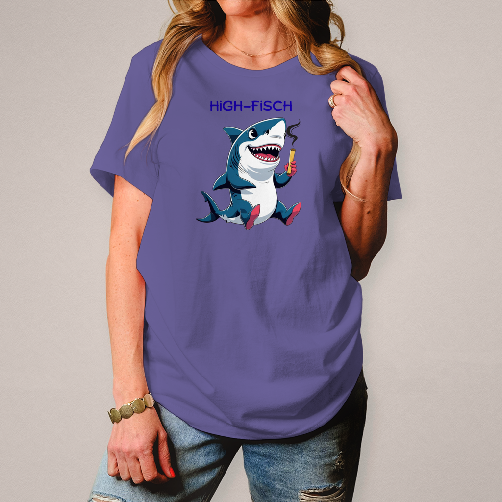 Damen T-Shirt high- fisch