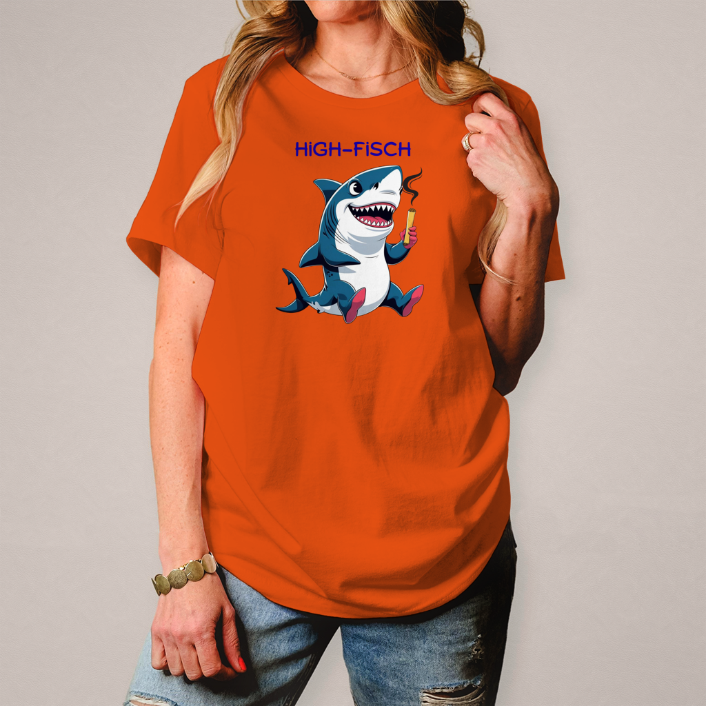 Damen T-Shirt high- fisch