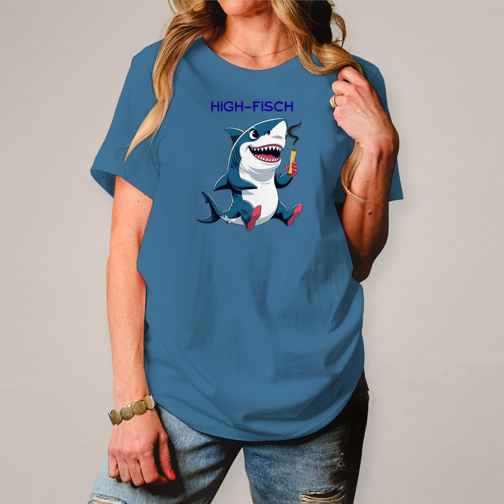 Damen T-Shirt high- fisch