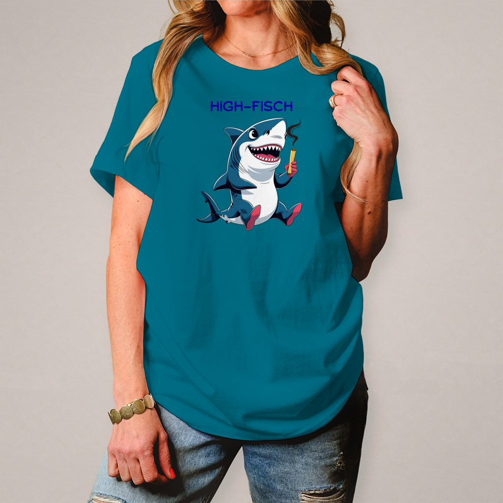 Damen T-Shirt high- fisch