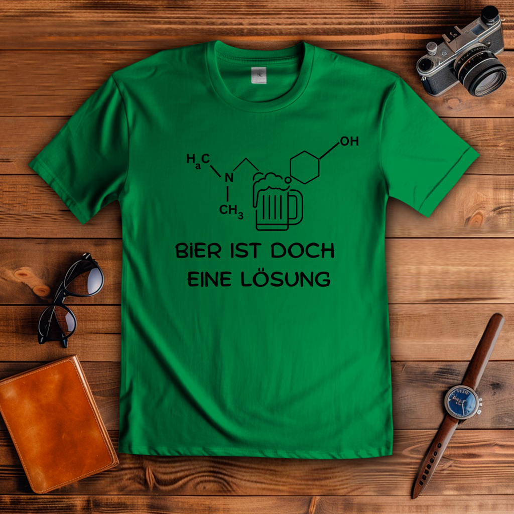 Herren T-Shirt Bier ist eine Lösung
