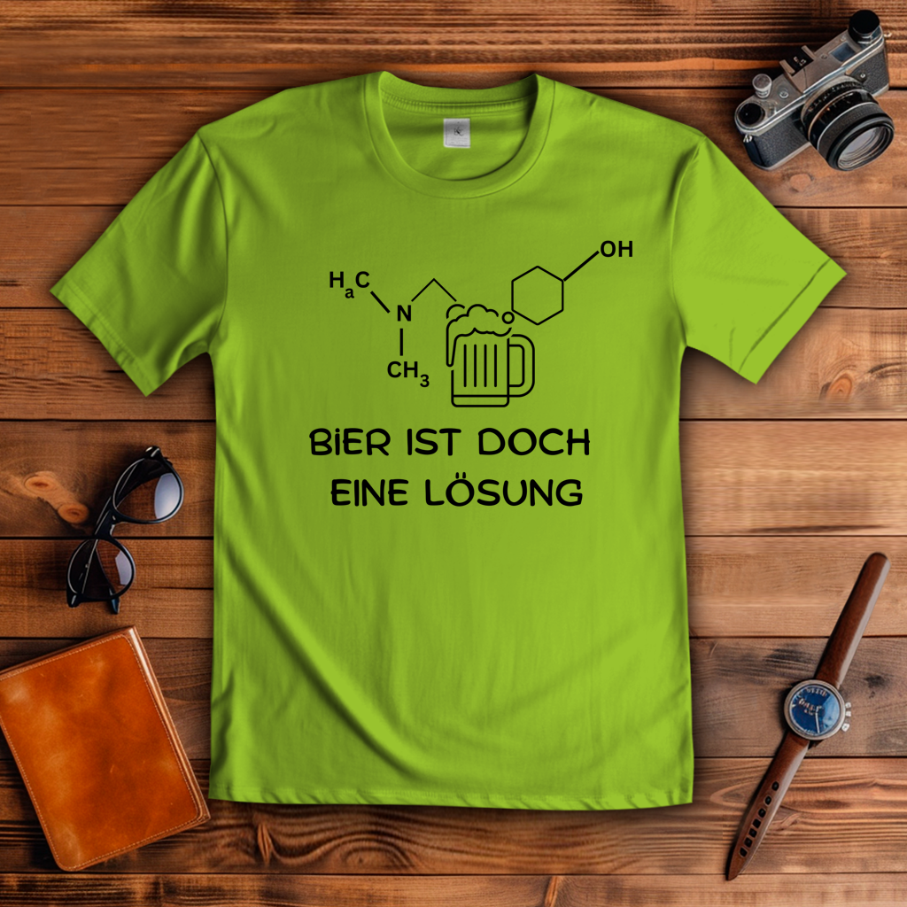 Herren T-Shirt Bier ist eine Lösung