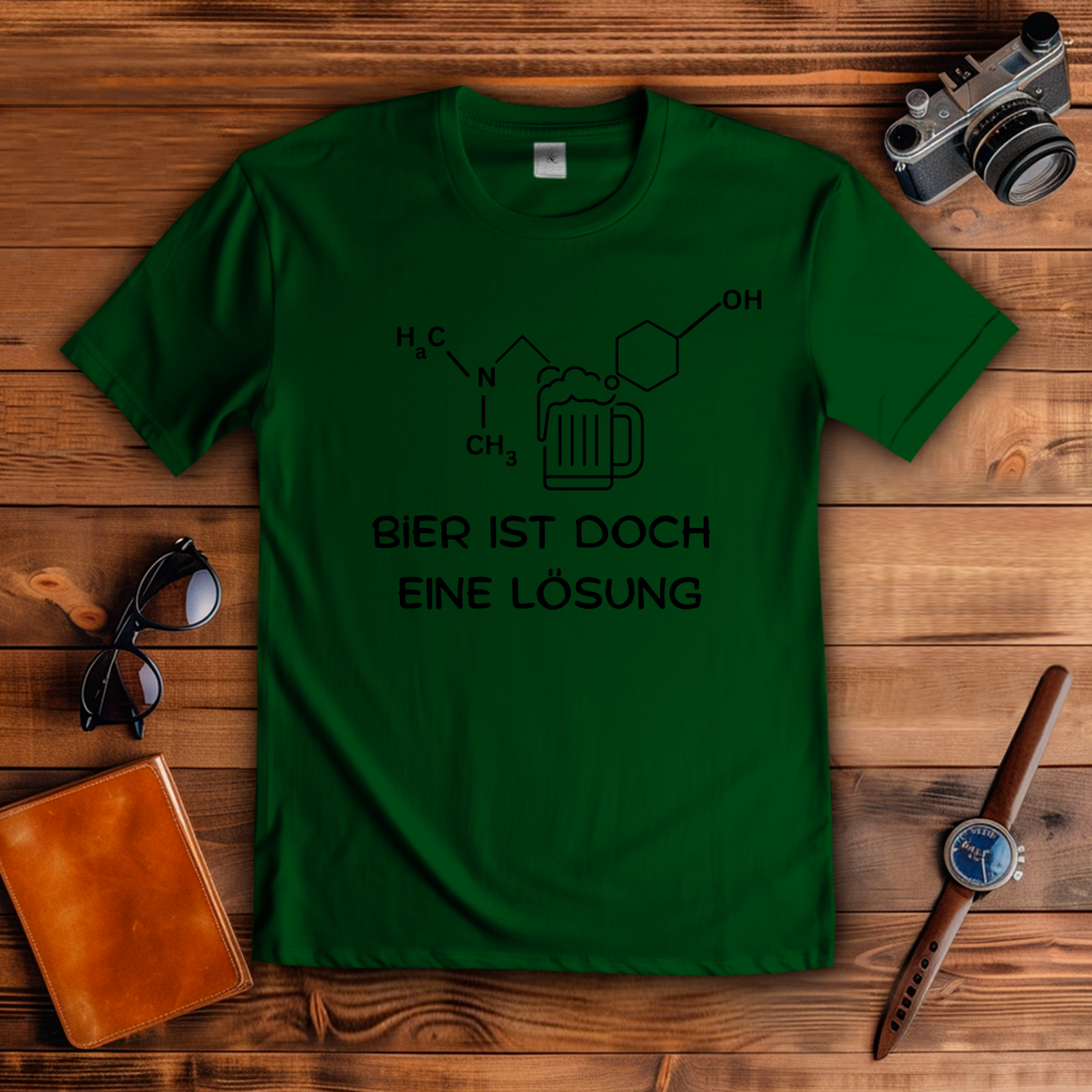 Herren T-Shirt Bier ist eine Lösung