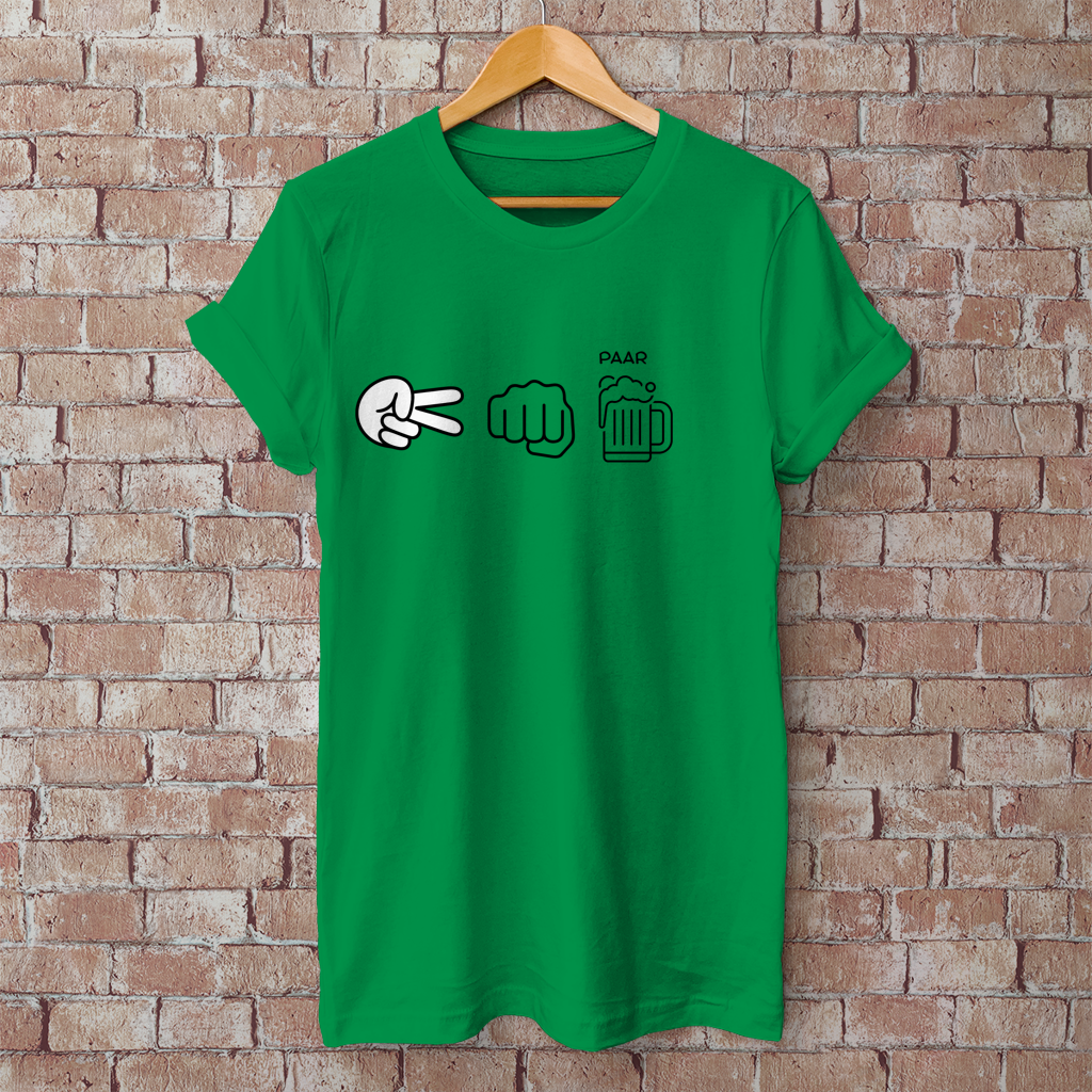 Herren T-Shirt Schere,Stein,Bier