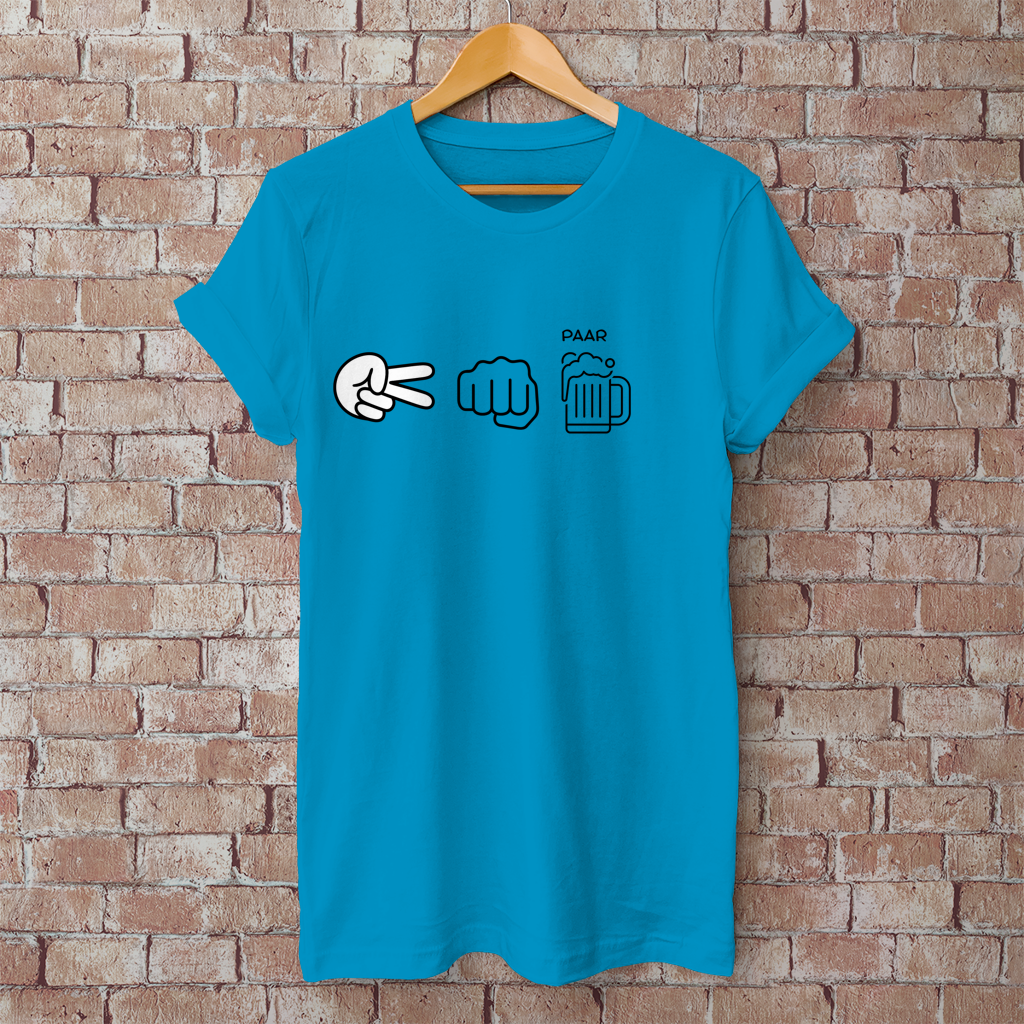Herren T-Shirt Schere,Stein,Bier