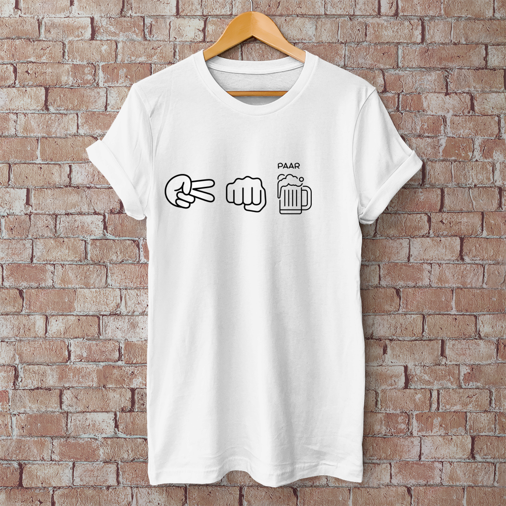 Herren T-Shirt Schere,Stein,Bier