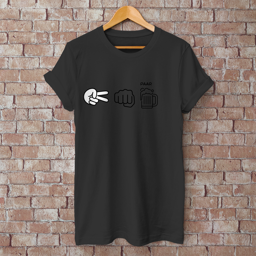 Herren T-Shirt Schere,Stein,Bier