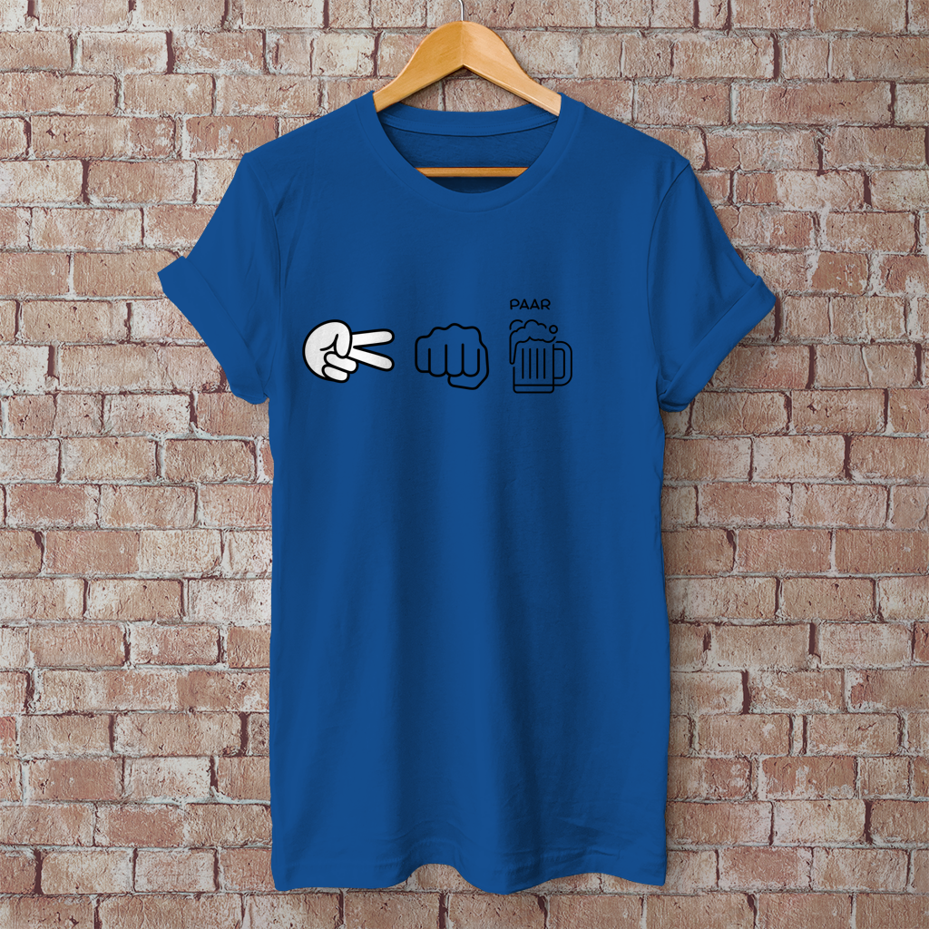 Herren T-Shirt Schere,Stein,Bier