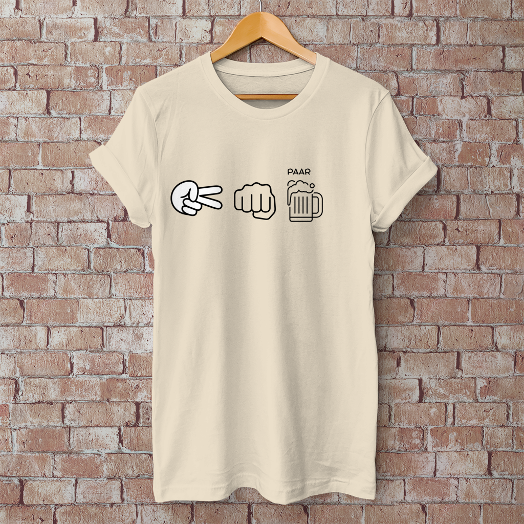Herren T-Shirt Schere,Stein,Bier