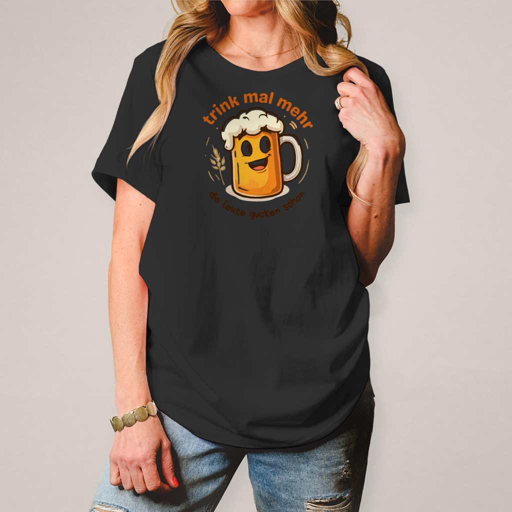 Damen T-Shirt Trink mal mehr
