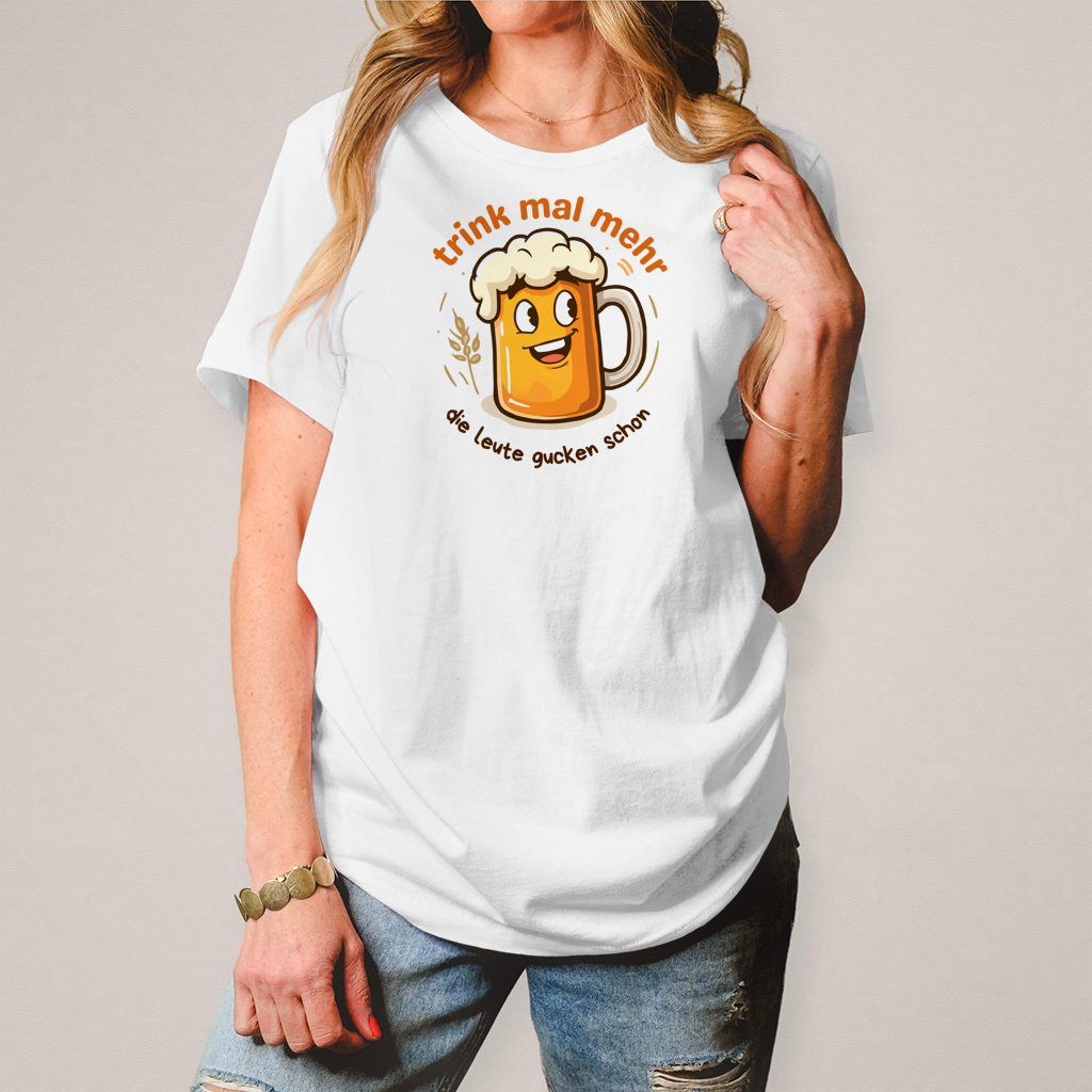 Damen T-Shirt Trink mal mehr