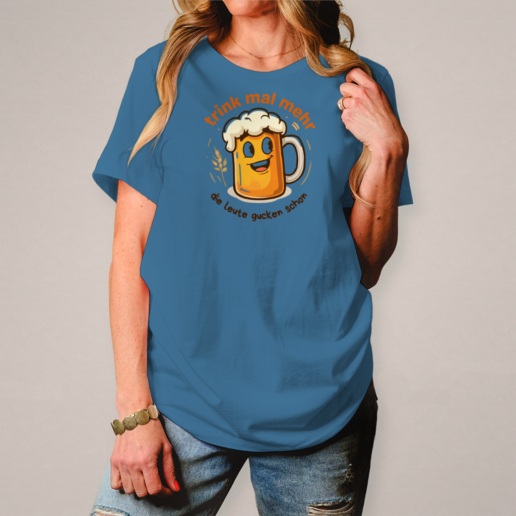 Damen T-Shirt Trink mal mehr